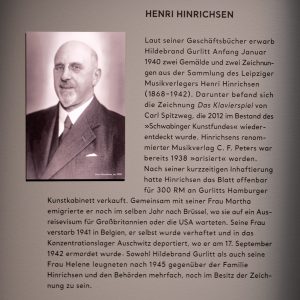 Ein Beispiel für die Verweigerungshaltung von Hildebrand Gurlitt ist der Fall von Henri Hinrichsen