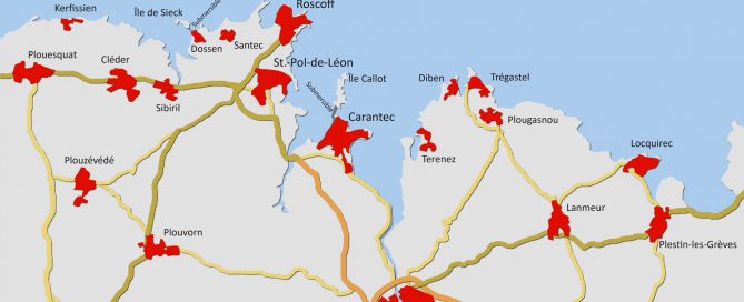 Der Bereich um Roscoff und Morlaix im Norden